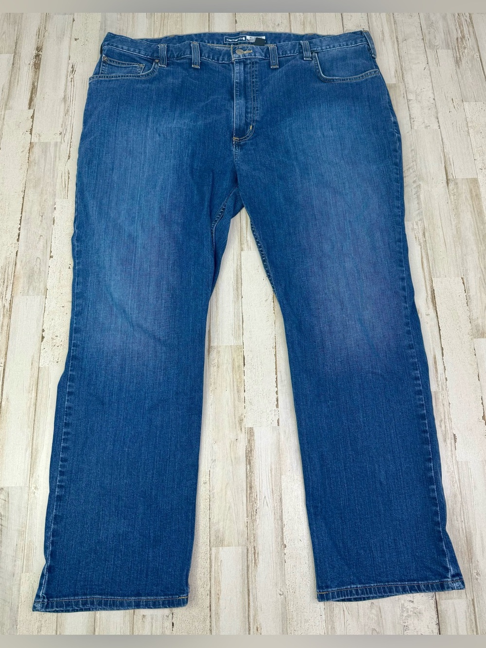 Carhartt Men's Relaxed Fit 44x30 Straight Leg 5-Pocket Blue Jeans